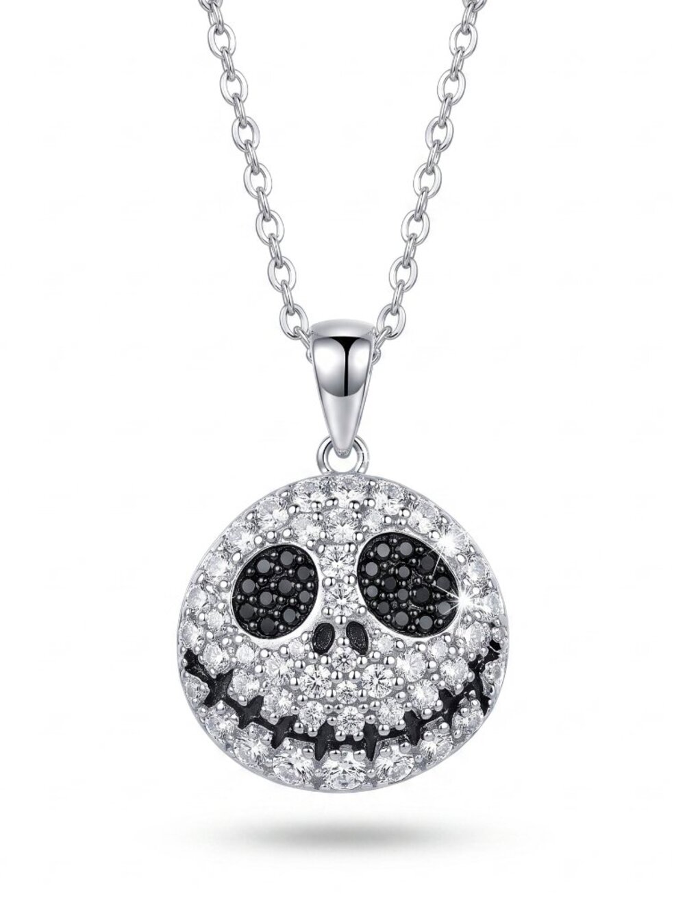 Jack Skellington 925 Sterling Silver Necklace, Nightmare Before Christmas